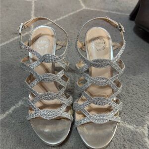 L'Miller Glittering Silver Heels